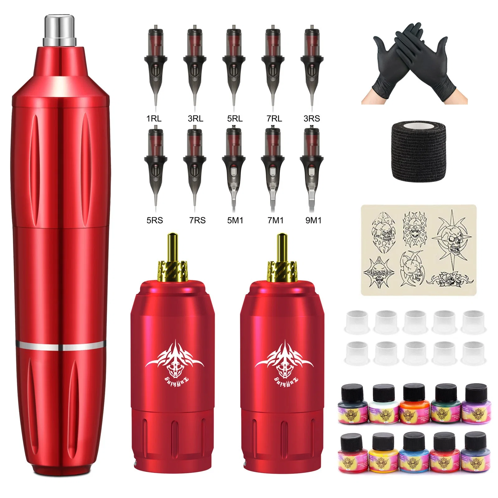 Factory Wholesale Wireless Tattoo Kit Complete Rechargeable Tattoo Gun Set Rotary Pen Power Supply Pedal Tattoo Machine Kit