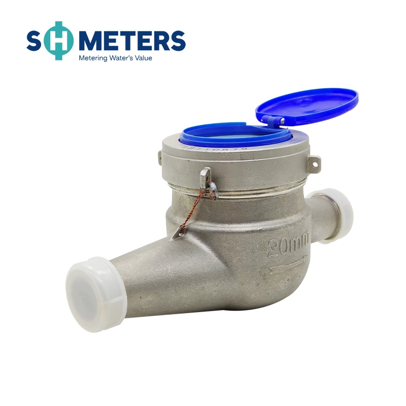 DN15-DN50 R160 قراءة شاشة متعددة Jet Dry-Dial من الفولاذ المقاوم للصدأ اكتب Water Meter (عداد الماء)