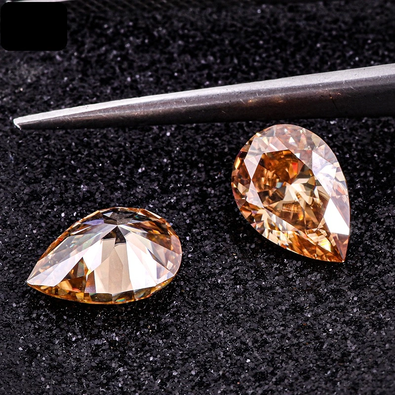 Provence Champagne Moissanite VVS claridad Alta calidad brillante Corte Moissanite Venta caliente producto Pear Cut Moissanite Loose Diamond Moissnite Stone