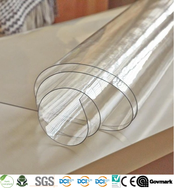 1mm tela de mesa de PVC de cristal de alta transparencia