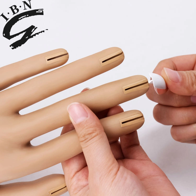 Brown Silicone Artificial Prosthetic Manicure Nail Art Practice Hand