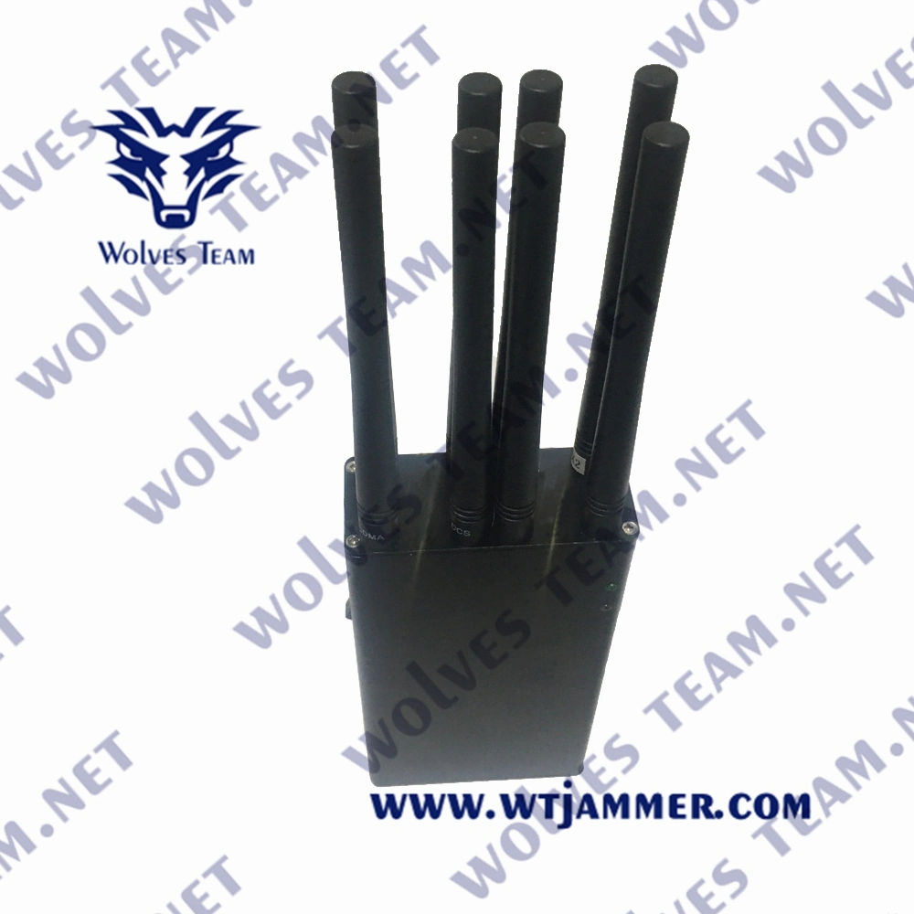 Handheld 8 Bands 8.0W Signal Jammer Wi-Fi Device Mobile Signal