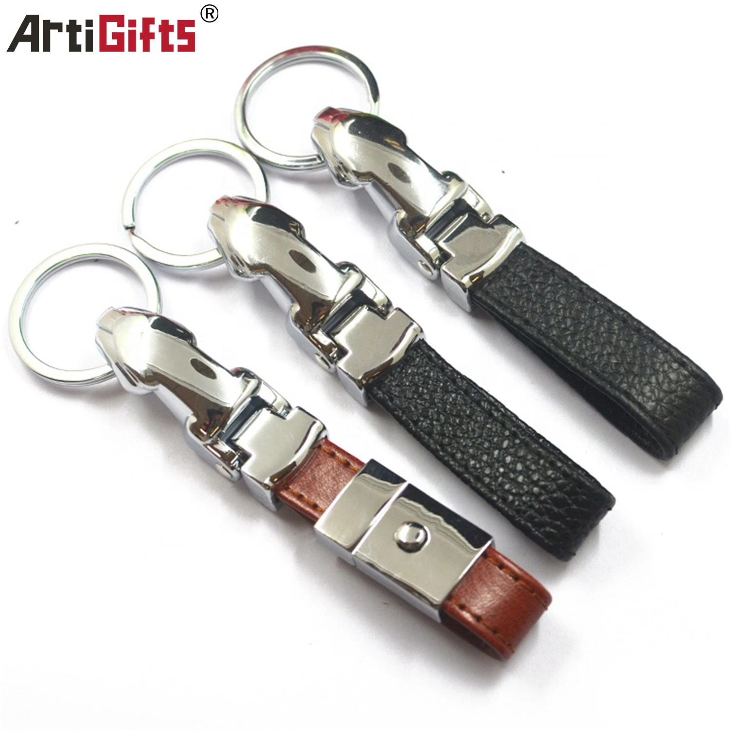 Custom Promotional PU Leather Key Holder Keychain