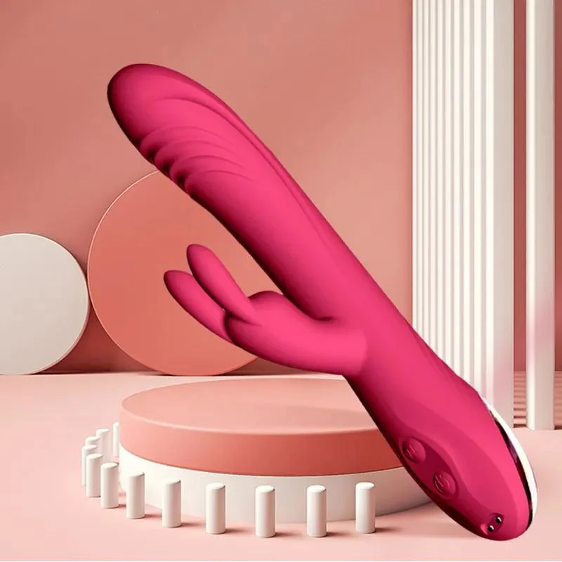 Silicone Female Masturbation High Speed 7 Frequency Heating Dildo G-Spot Rabbit Massage Wand Vibrator