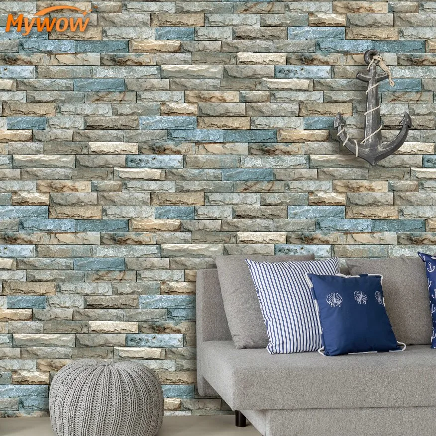 Guangzhou Stock Wall Paper Industrial Style 3D Brick Wallpaper Home Decoration