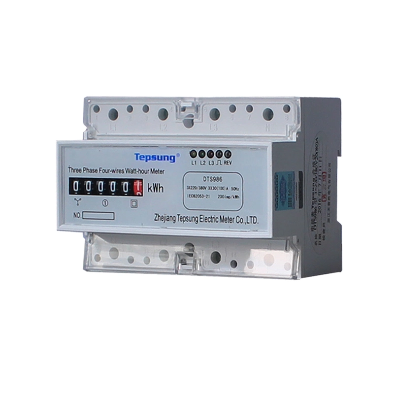 DIN Rail Mounted Three Phase Static Energy Meter Electronic Kwh Meter Smart Electric Power Meter Watt-Hour Meter