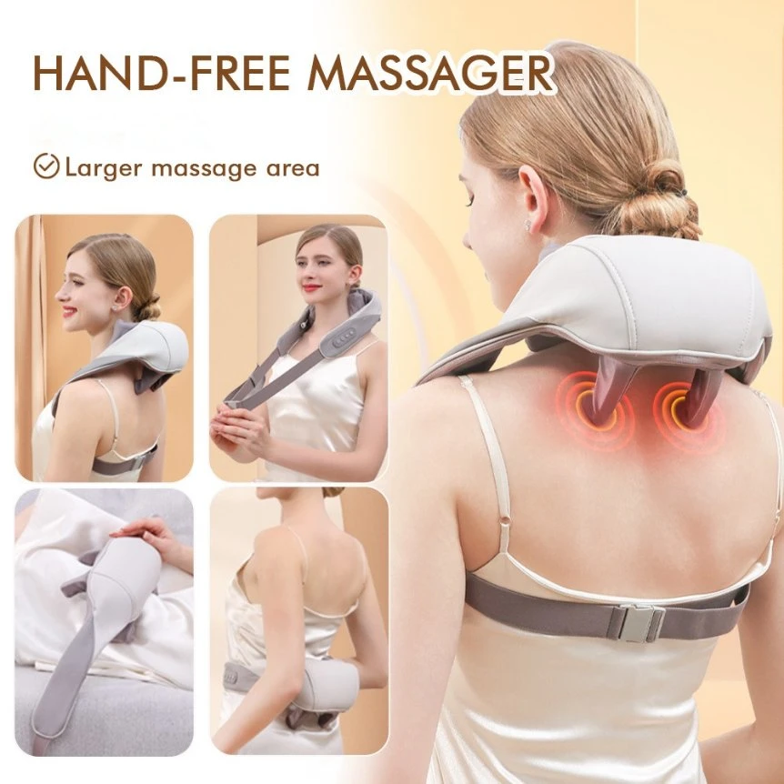 Massageador de ombro do pescoço amassar shiatsu, massagem nas costas e pescoço, sovela Massajador para massagem cervical com alívio da dor no pescoço