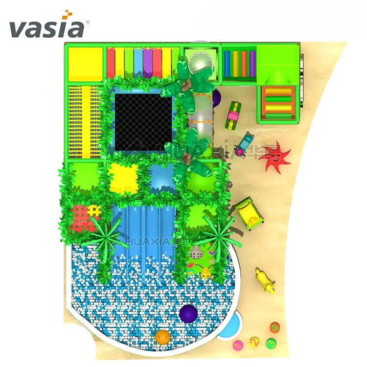 El Parque de Diversiones Vasia soft playground para niños el tema de la selva Ball Pool