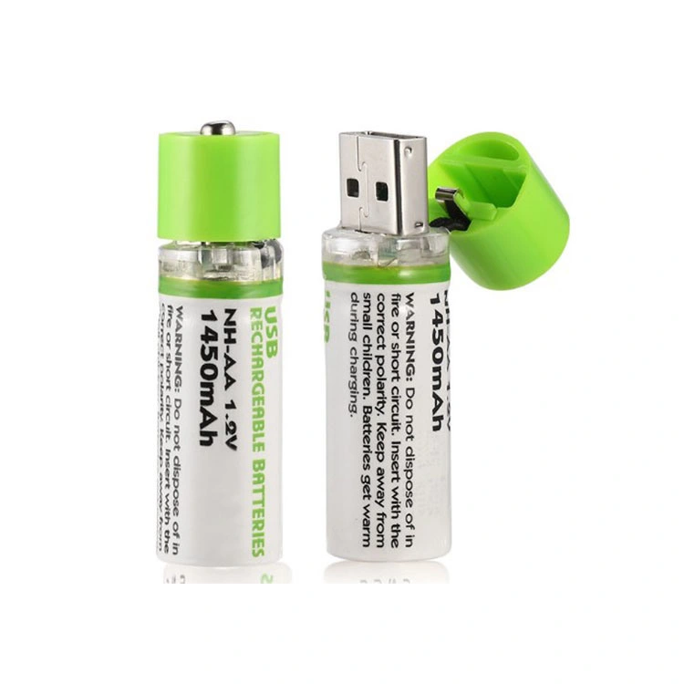 Batterie rechargeable AA Ni-MH USB sans câble ni chargeur requis.