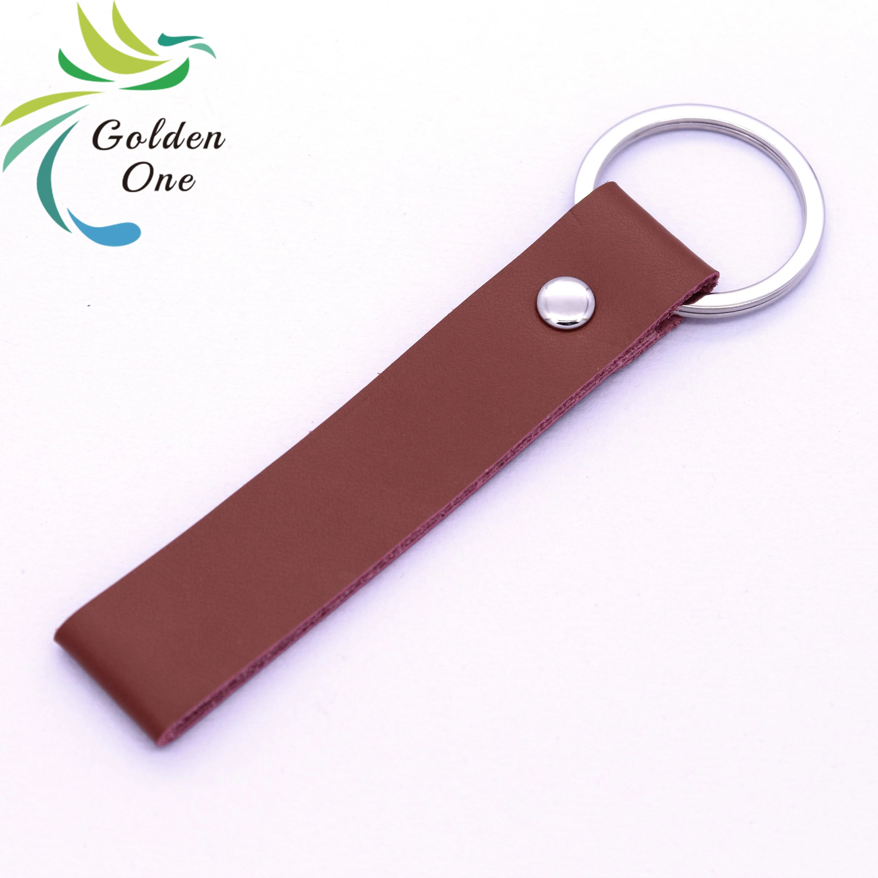 Promotion Gift Blank Car Logo Custom Laser Engraved Logo PU Leather Keychain