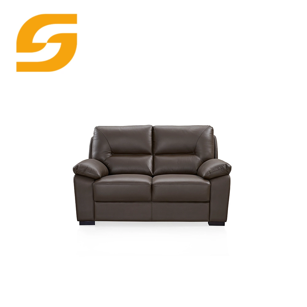 Manufacturer Luxury Genuine Leather Sofa Modern Hotel Home Wooden Living Room Furniture