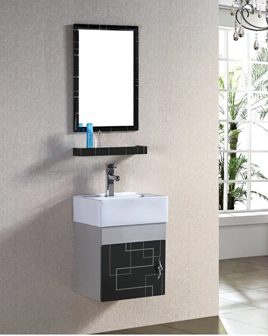 Small Size Corner Bathroom Stainless Steel Vanity Cabinet Wall Mounted Furniture