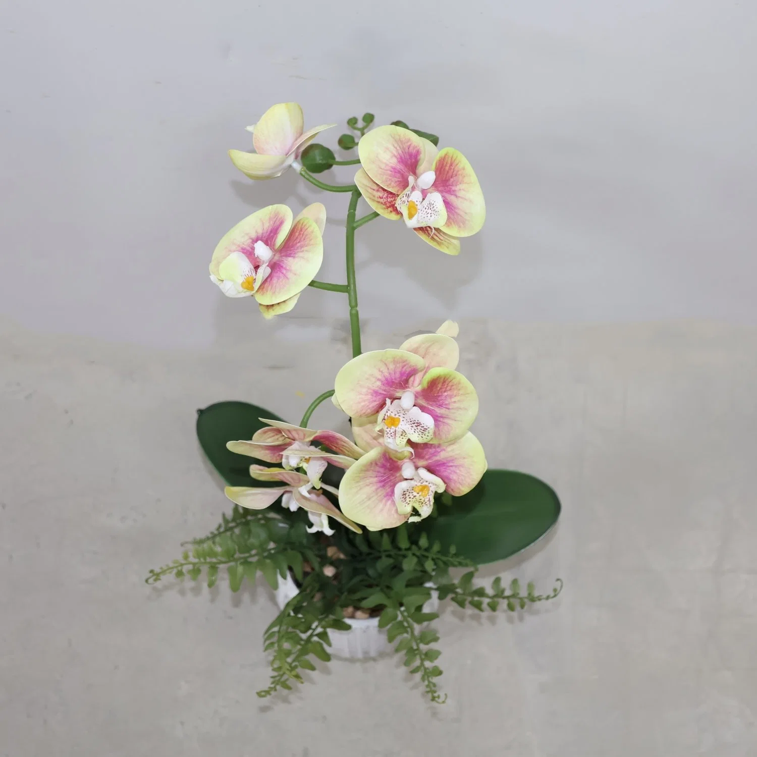 High quality/High cost performance  Silk Flower Phalaenopsis Orchid Arrangement Plastic Artificial Flower Home Decoration