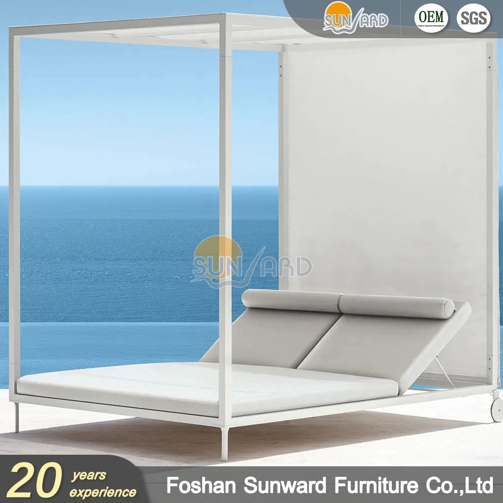 Mobilier moderne extérieur aluminium Hôtel piscine chaise longue canapé Lit lit de jour