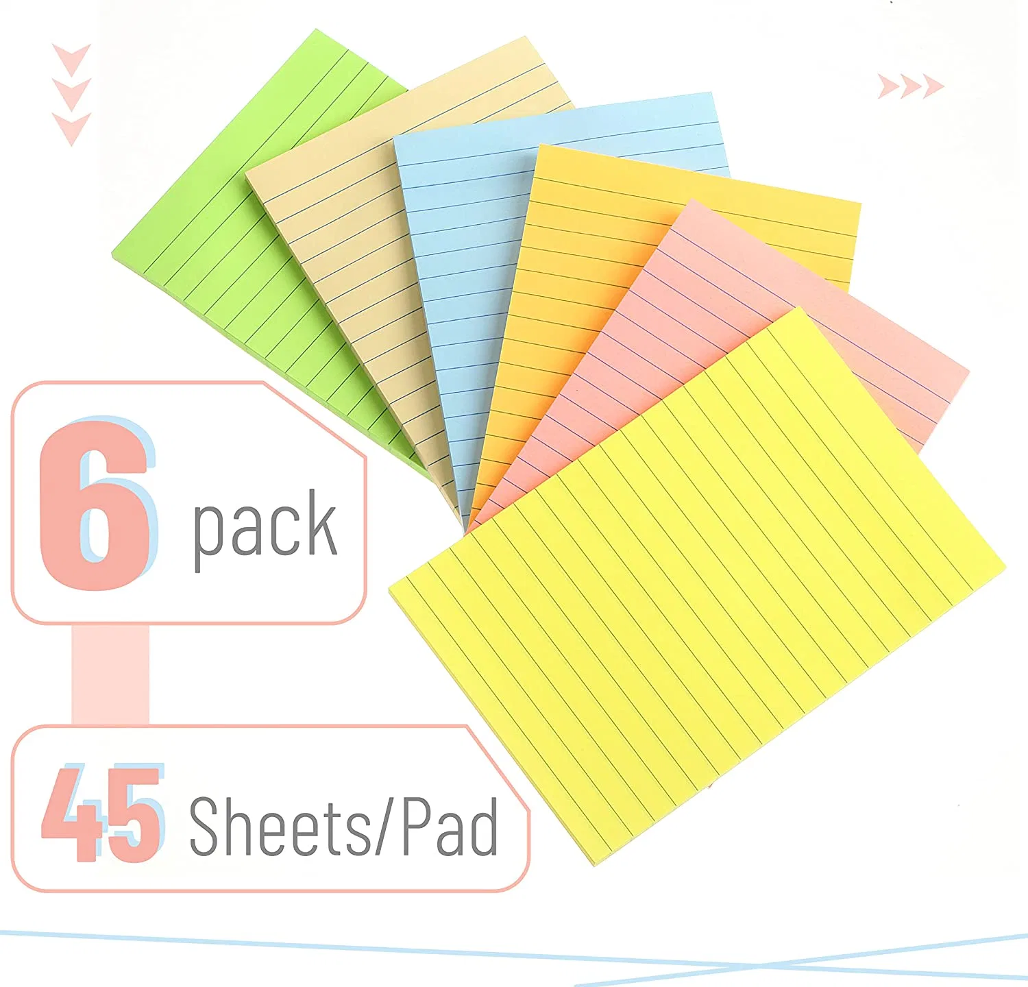 Different Shaped High quality/High cost performance Colored Lined Post Colorful Pad Sticky Note