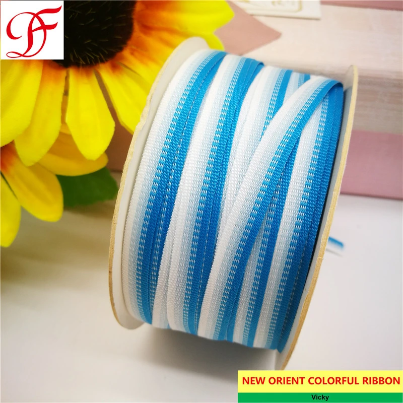 Rainbow Taffeta Ribbon Double/Single Face Satin Gingham Grosgrain Sheer Organza Hemp Ribbon with Printing Flanges+Plastic Spool in High quality/High cost performance 