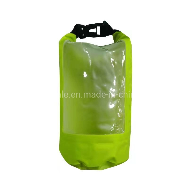 Outdoor Sport Camping Floating Boating Fishing Swim Waterproof Bag 190t Polyester Ocean Pack Dry Bag Portable 2L with PVC Transparent Window for Phone Case