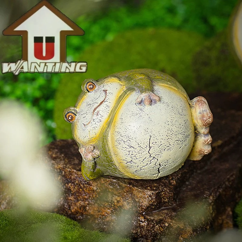 Animal Resin Crafts Cute Frog Outdoor Statue Handmade for Garden Decoration Sculpture