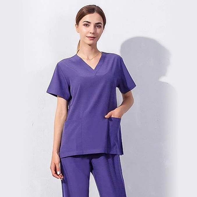 Krankenhaus Mode Scrubs Baumwolle Polyester Krankenschwester Designs Medizinische Uniformen Uniformen De Enfermera PARA Hospital Farbe Oro