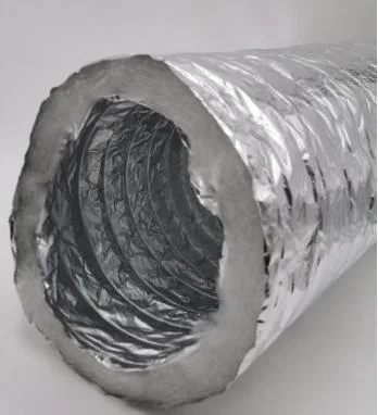 OEM/ ODM fait en usine de masse de la marque propre conception de la ventilation de chauffage-climatisation climatisation couche unique de l'aluminium conduit souple en fibre de verre isolé