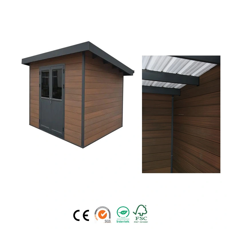 Low Maintenance Outdoor Easy Installing House Co-Extrusion WPC Hollow Wood Plastic Composite Garden Toolhouse Sheds