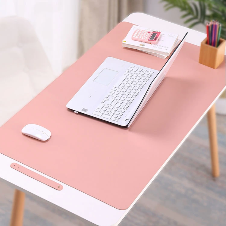 Custom Colorful Black Double Sided Anti-Slip Suede Fake PU Leather Office Keyboard and Mouse Pad