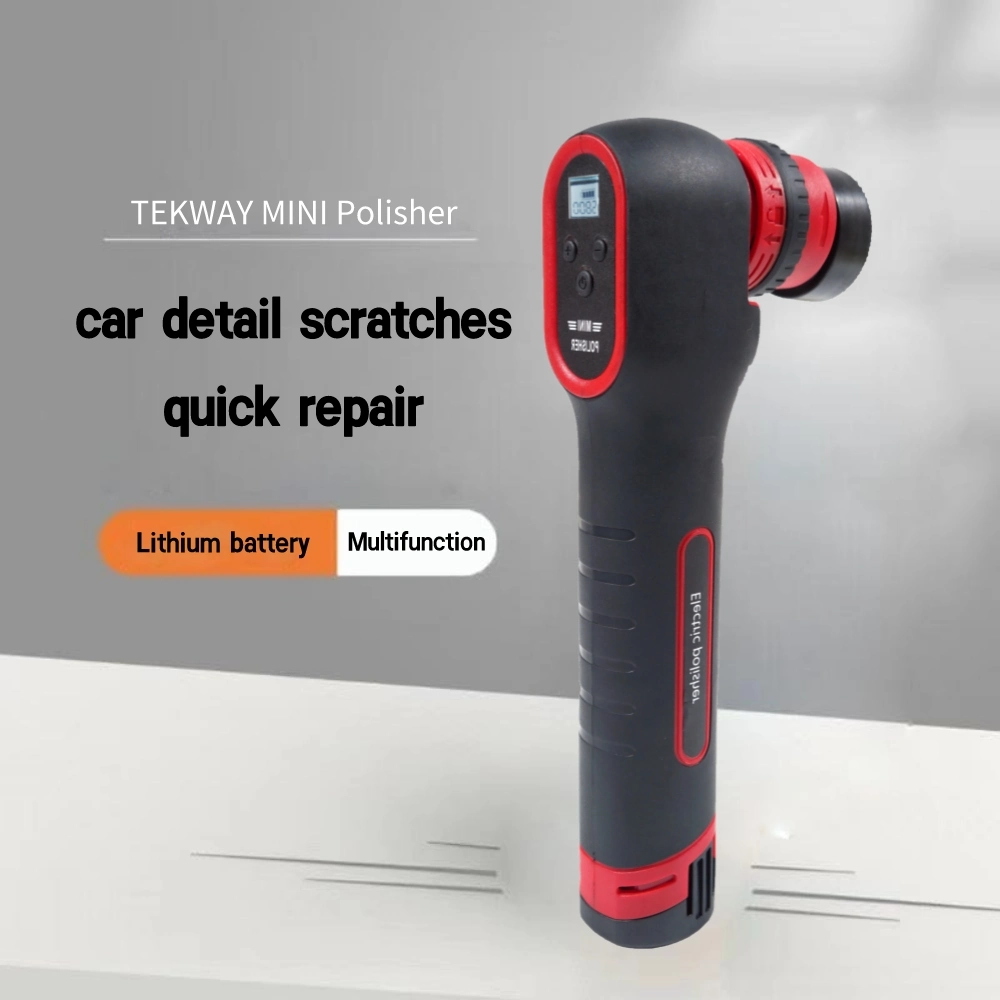 Herramienta eléctrica Tekway pulidora Mini Coche detallando el diseño de pantalla digital multifunción Cordless Mini pulidor detalle encerado