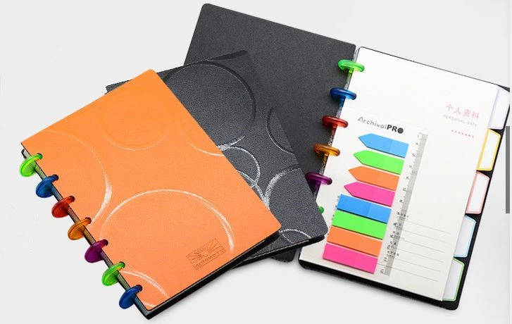 Plastic PP Cover Disc Bound Loose-Leaf Notebooks