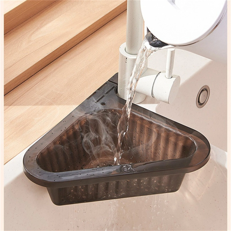 Kitchen Sink Filter Basket Corner Drain Strainer Basket Triangular Sink Storage Multi-Functional Hanging Filtering Draining Rack