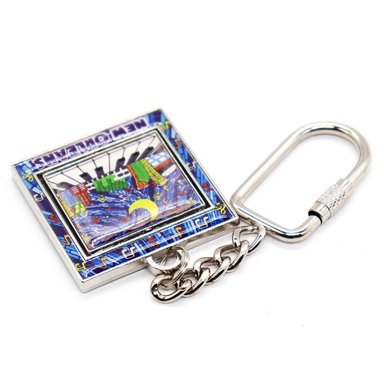 Chaîne de clés en métal personnalisée de l'emblème de l'émail doux avec les anneaux de clé
