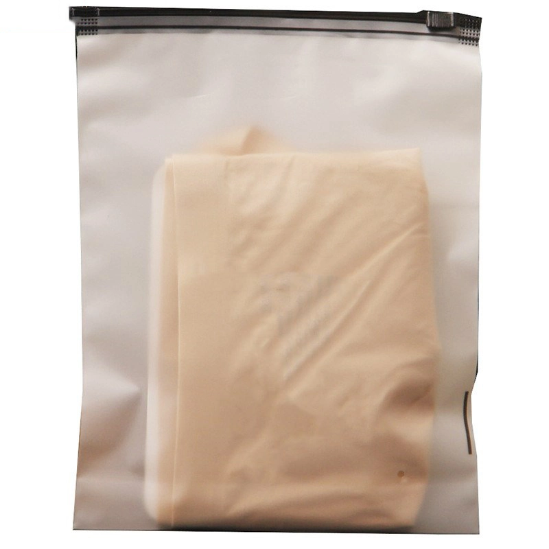 Custom Black Zipper Closure Frosted Plastic PVC Zipper Bags Zip Lock Apparel Gift Packaging Bag with Logo Printed