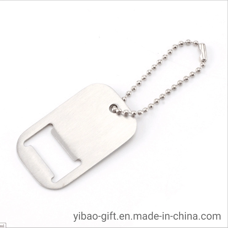 Factory Price Promotional Gifts Custom Metal Tag Bottle Opener with Keychain (YB-BO-17)