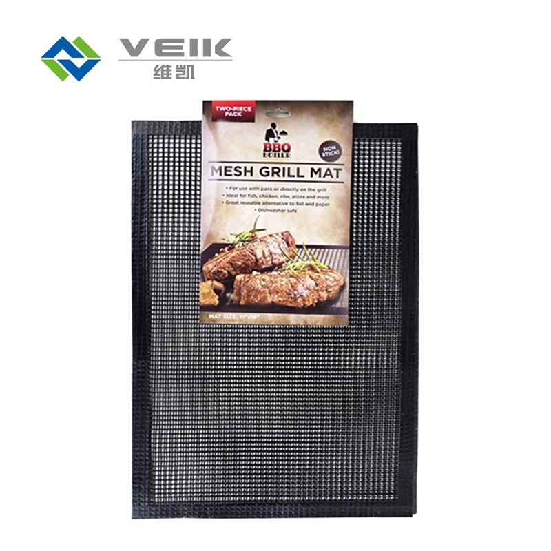 Lebensmittelecht hitzebeständiges PTFE-Fiberglas-Tuch BBQ Grill Mesh Matte mit Kante