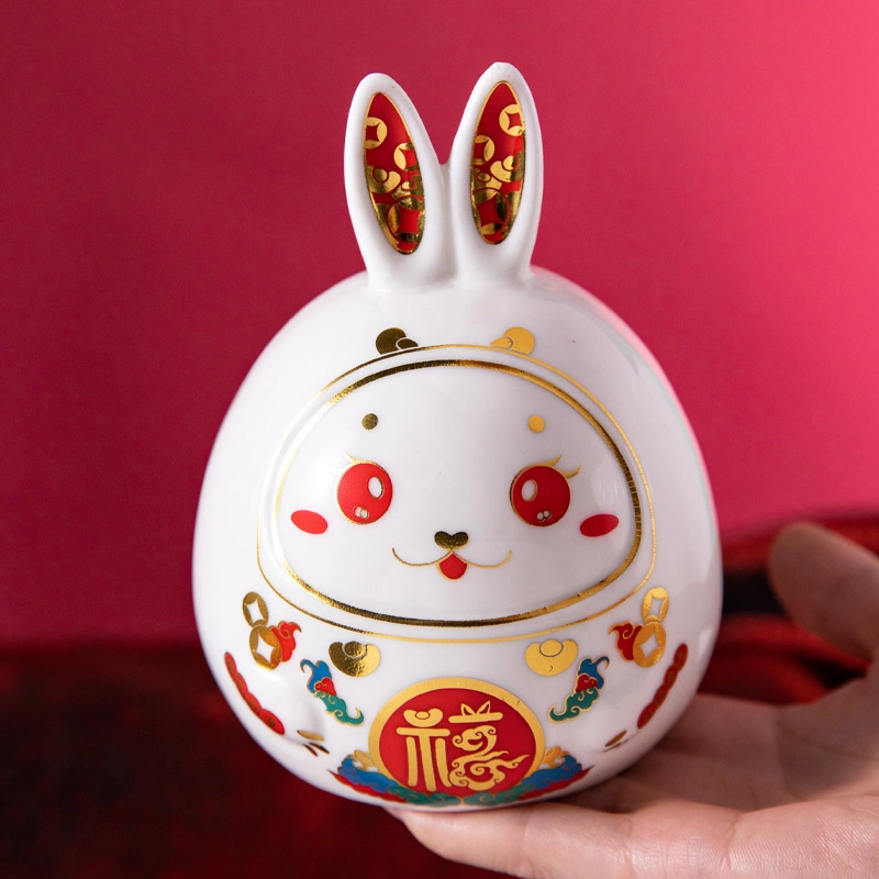 Porcelain Ornaments Coin Bank Creative Ceramic Gift Coin Bank Mascot Hand Gift