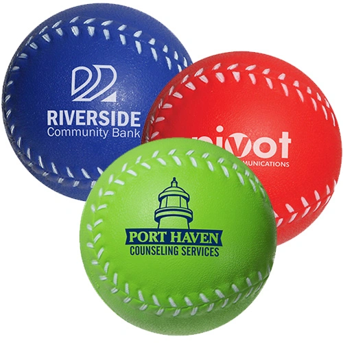Wholesale PU Foam Toys Customizable Promotional Stress Ball Red Baseball Shape