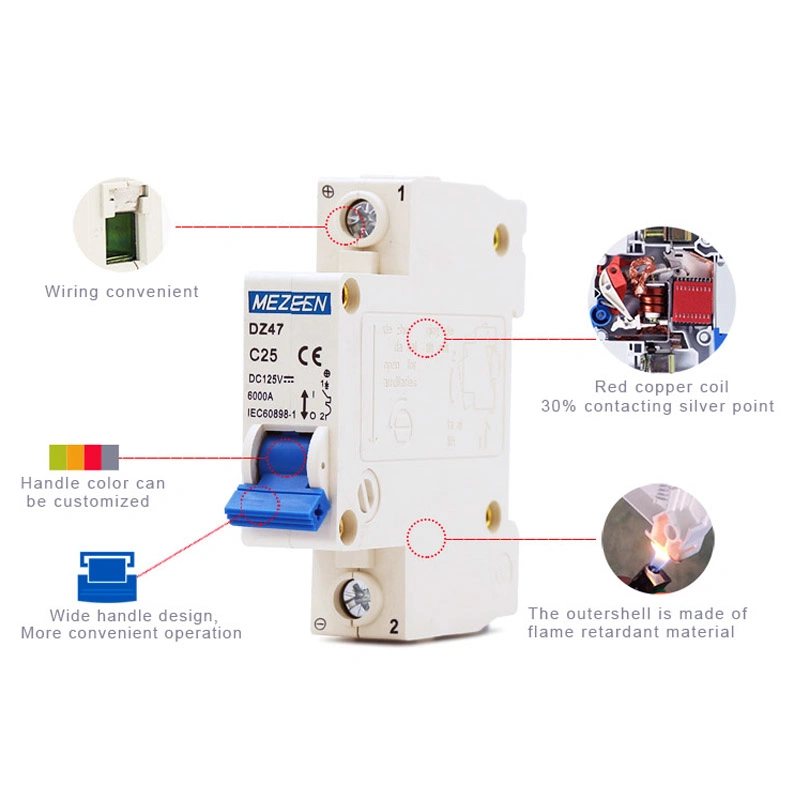 Электрический Dz47 MCB тока AC 1A-63мини-прерыватель цепи