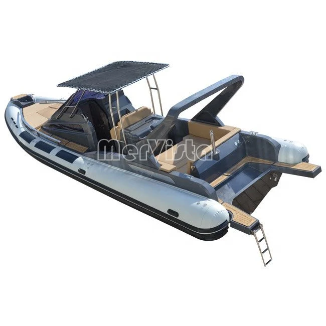 9.6m Rib Boat Hypalon Rigid Luxury Super Yachts with Outboard Motor and T-Top