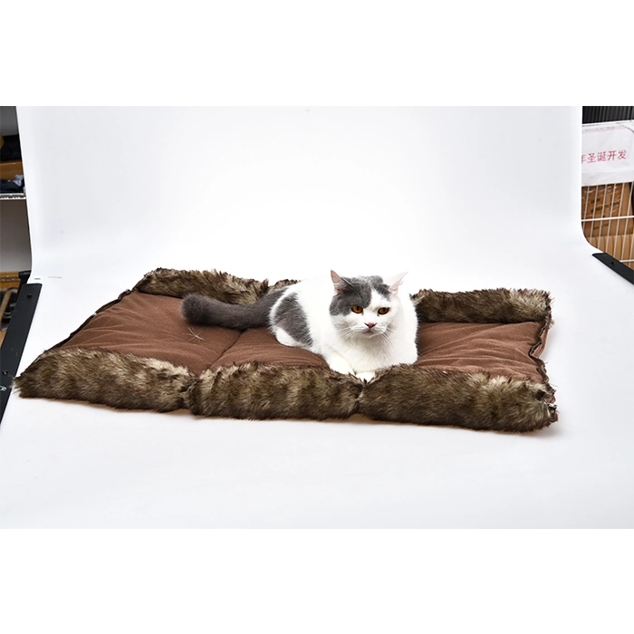 Luxury Warm Faux Fur Pet Bed 2 Ways Use Cat Bed Cushion