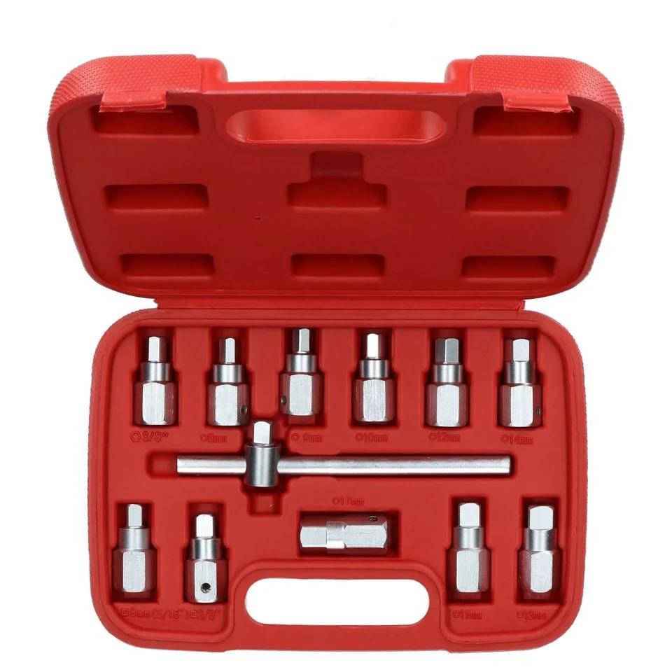 DNT Chinese Supplier Automotive Tools 12PCS Auto Removing Oil Drain Plug Wrench Key Socket Set Tool for Car Repair