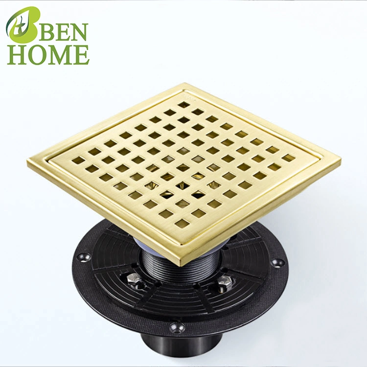 High Quality Bathroom Stainless Steel Gold Floor Drain 304