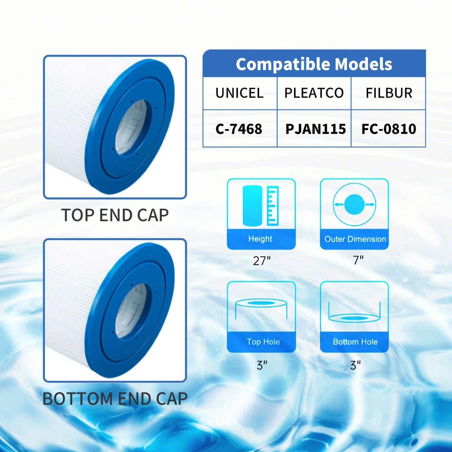 Filtre à sable de cartouche de filtre à eau de piscine personnalisé de marque ou accessoires de piscine alternatifs.