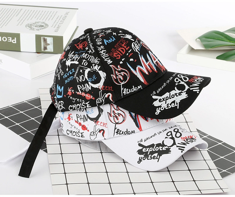 H0002 Fashion Adjustable Women Baseball Cap Unisex Hip Hop Men Snapback Hats Graffiti Hat