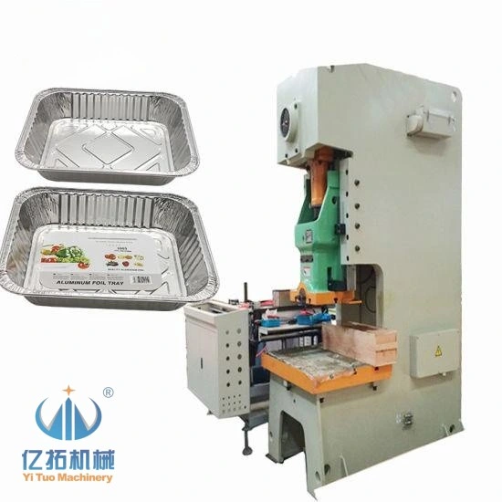 Aluminum Foil Food Container Making Punch Machine with Servo Decoiler and Feeder Equipment