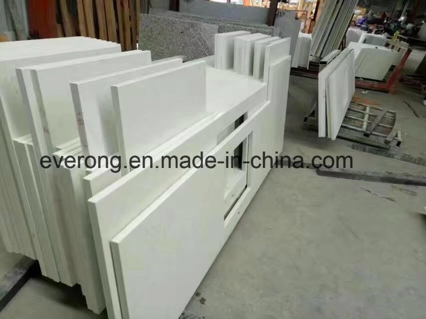 Engineered White Natural Quartz Stone for Countertop, Wall & Floor Tiles