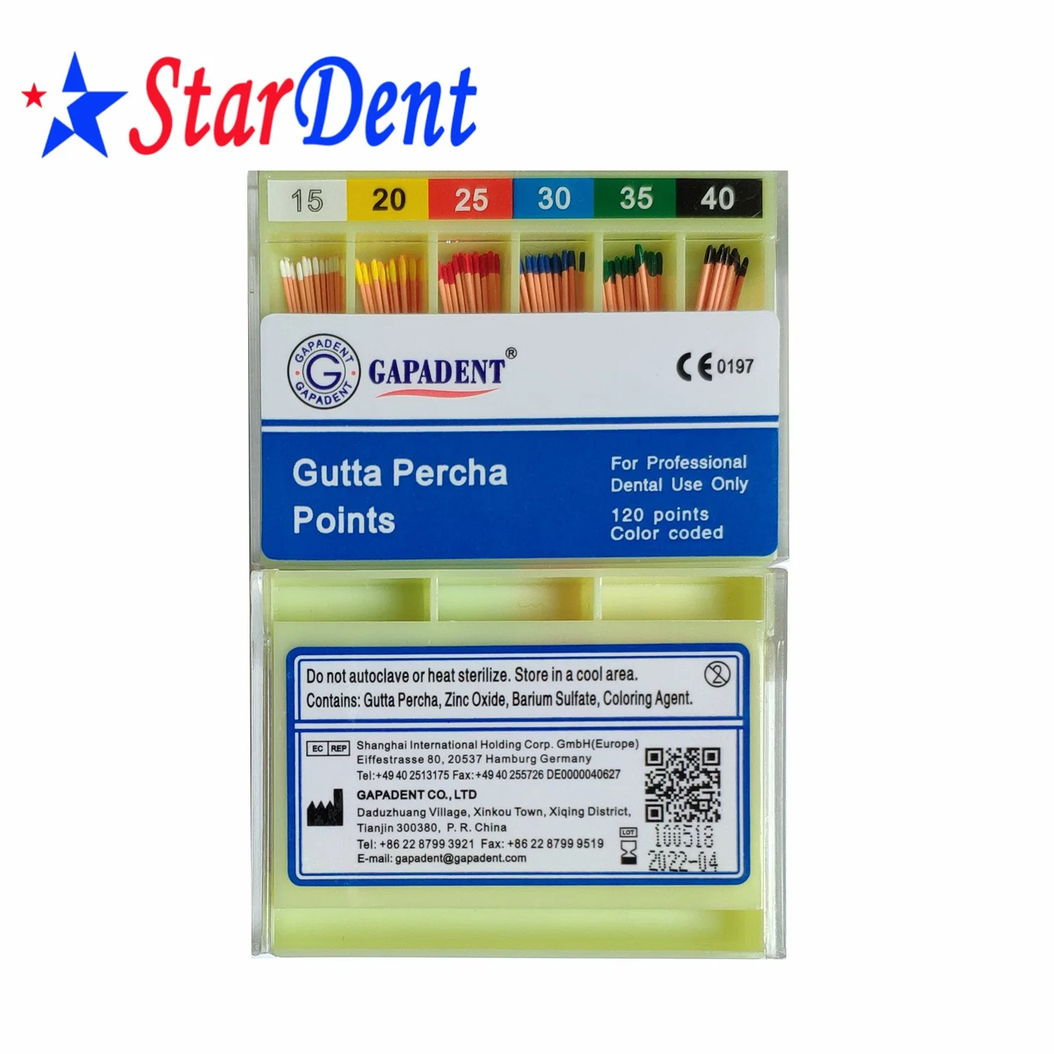 Todo tipo de Meta Gutta Percha Dental papel absorbente de los puntos de Gp punto PP de laboratorio médico del Hospital de Diagnóstico quirúrgico equipo clínica dentista