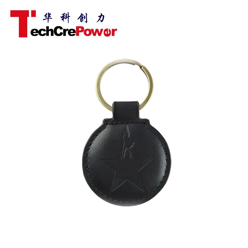 Design personalizado T5577 Etiqueta Chave chave fob couro de RFID