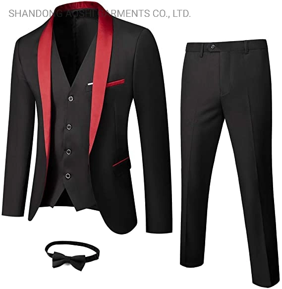 Оптовая одежда мужчины 3-х компонентная официальная одежда Shawl Lapel Одиночный пуговичный Для свадебной одежды Aoshi и костюма