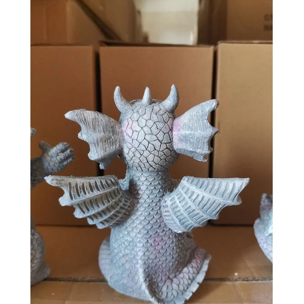 Estátuas de jardim com bola Gazing Dragon Estátua Garden Figurine Solar Luzes LED de alimentação para exterior Wyz19998