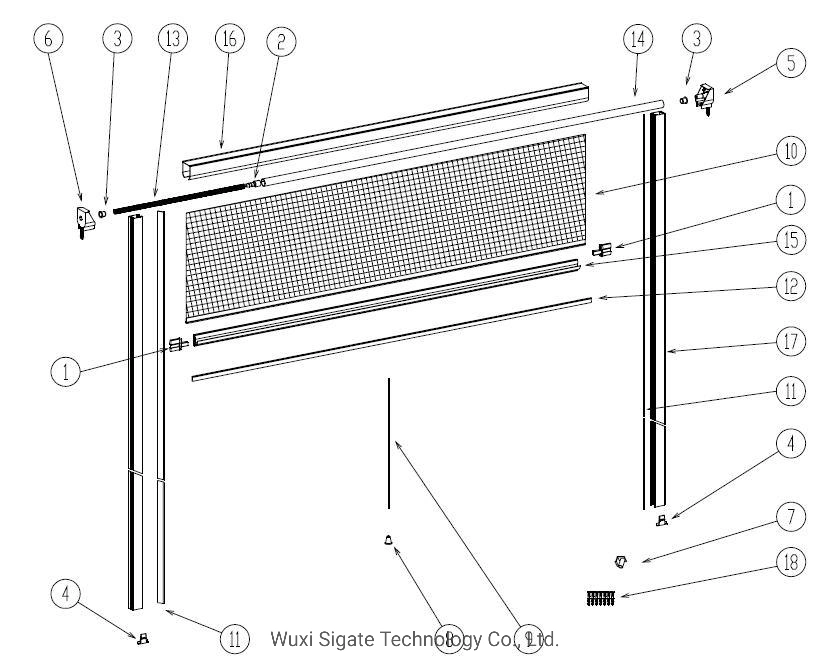 Kit of Insect Screen/Fly Screen Accessories for System "Mk02"