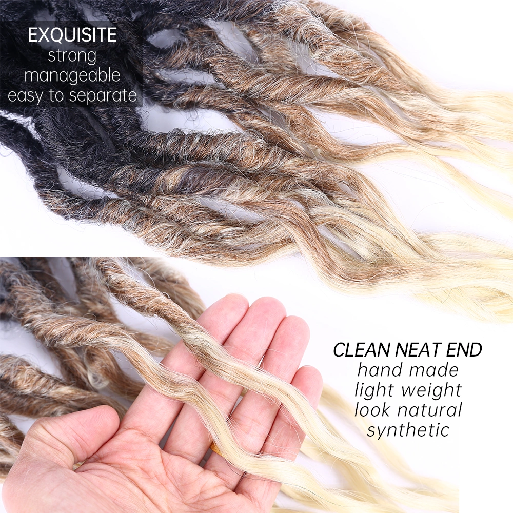 Rio cigano Faux Locs Crochê Hair Rainha Locs Deusa ondulado com cabelos cacheados Termina longo trançado sintético entrançados Croceht Extensão de cabelo